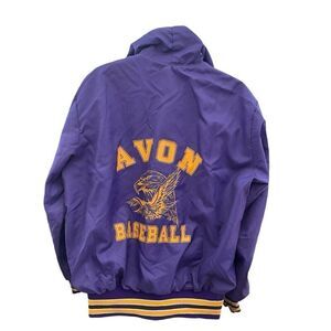 NEFF Men's XL Hooded Windbreaker Purple 1/4 Zip Pullover AVON Baseball VTG